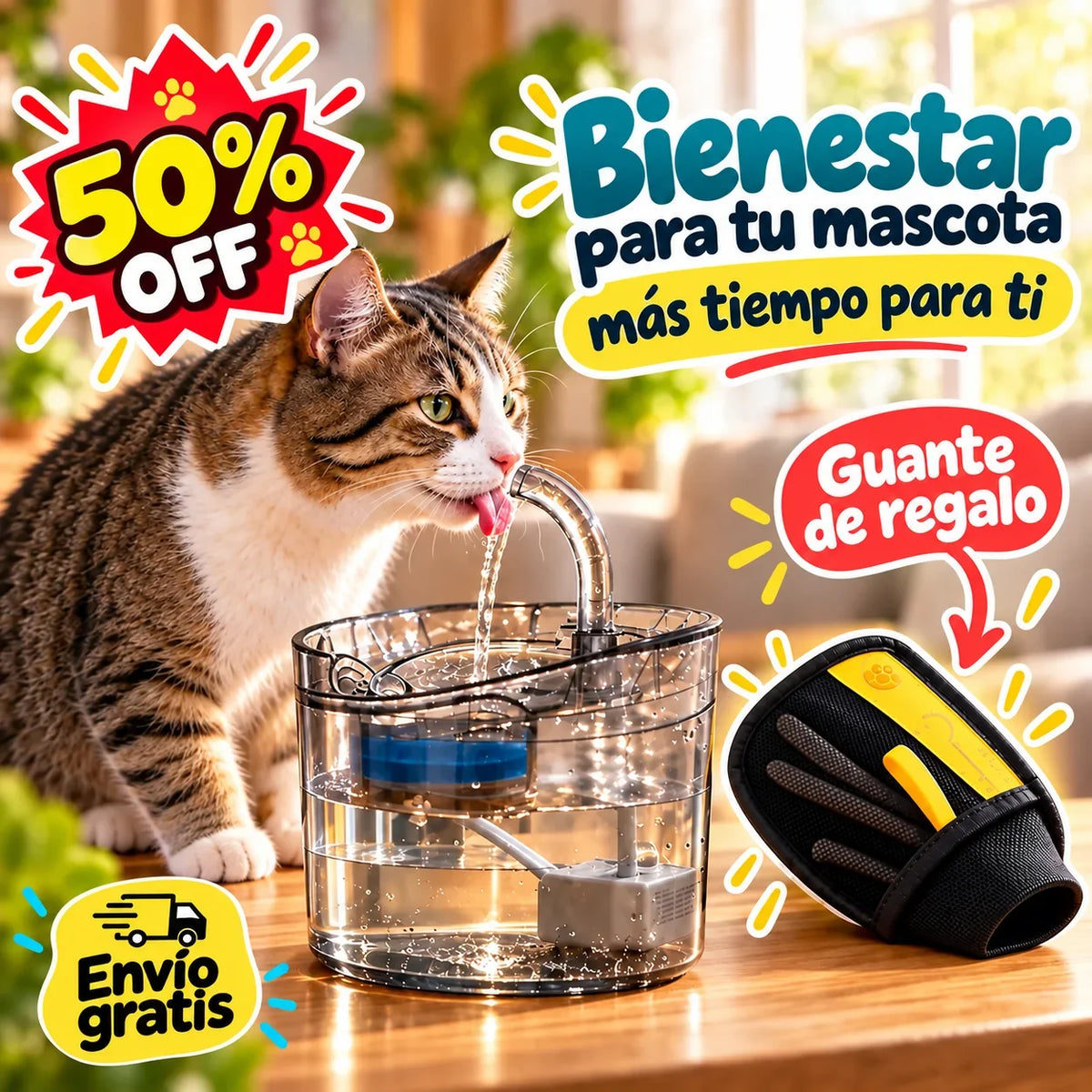 AquaMiau- Agua fresca y filtrada para tu mascota todo el día